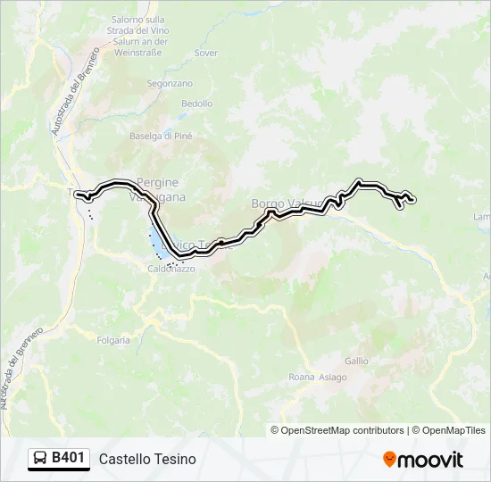 B401 Bus Line Map