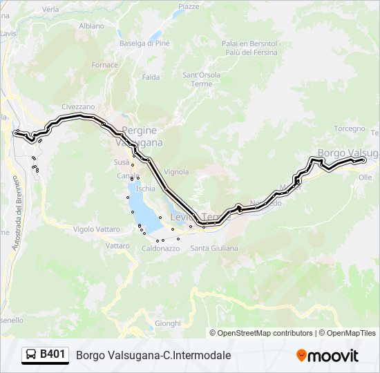 B401 bus Line Map