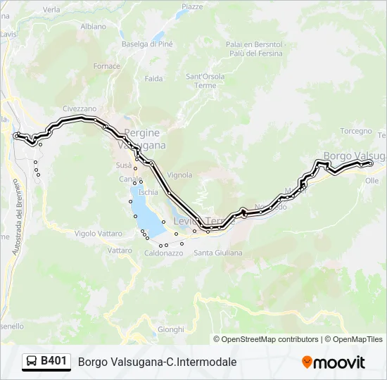 B401 Bus Line Map