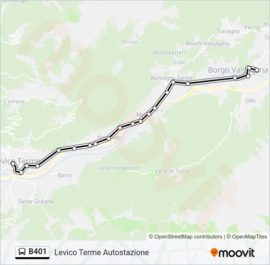 B401 Bus Line Map