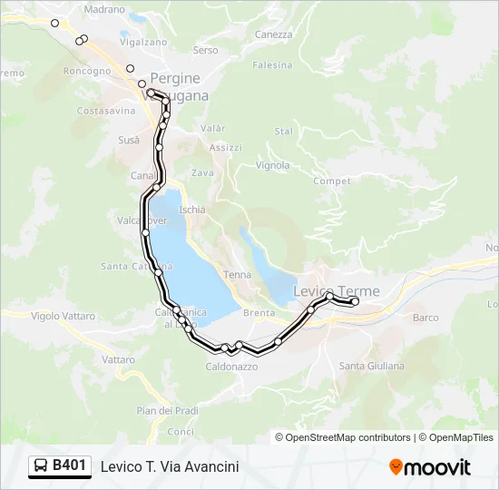 B401 Bus Line Map