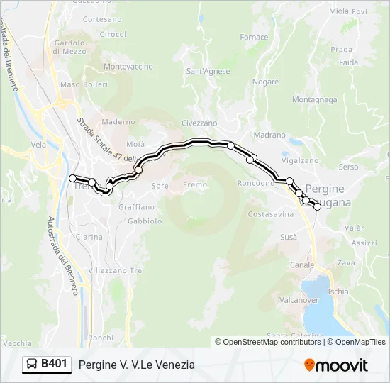 B401 Bus Line Map