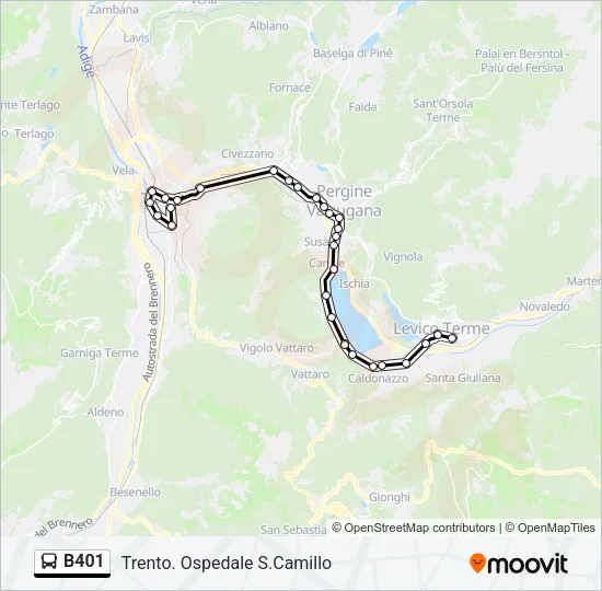 B401 Bus Line Map