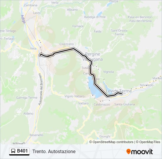 B401 bus Line Map