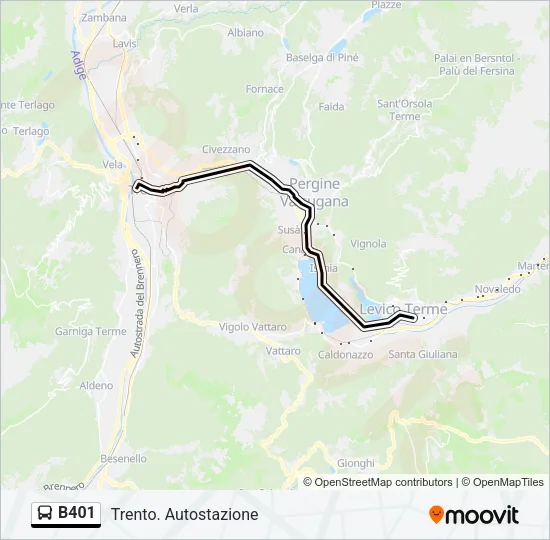 B401 Bus Line Map