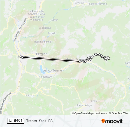 B401 Bus Line Map
