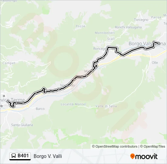 B401 Bus Line Map