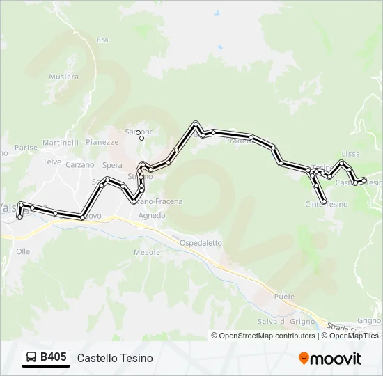 B405 Bus Line Map
