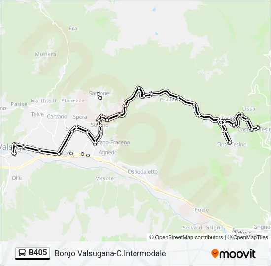 B405 Bus Line Map