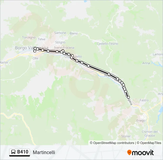 B410 Bus Line Map