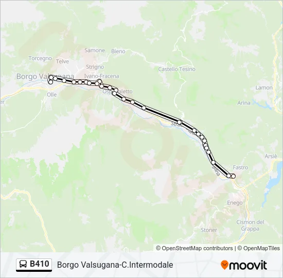 B410 Bus Line Map