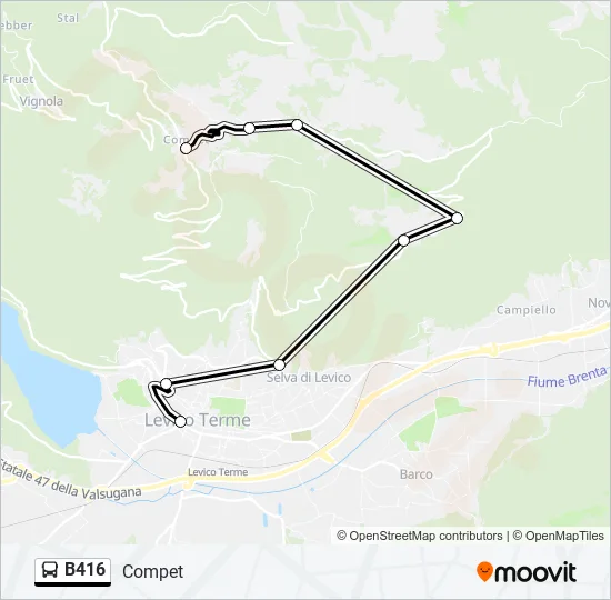 B416 Bus Line Map