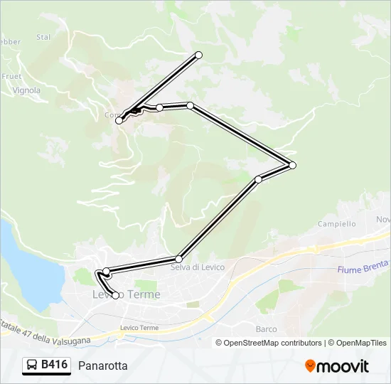 B416 Bus Line Map
