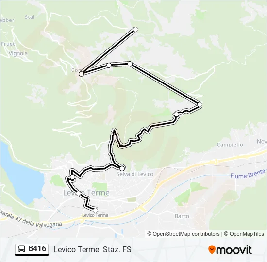 B416 Bus Line Map