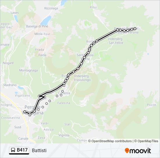 B417 bus Line Map