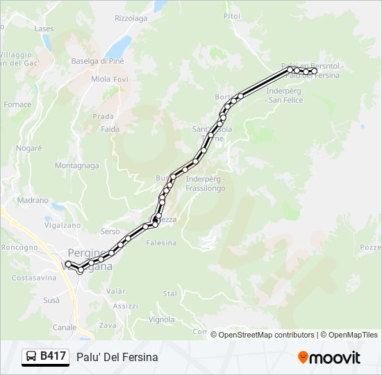 Percorso linea bus B417