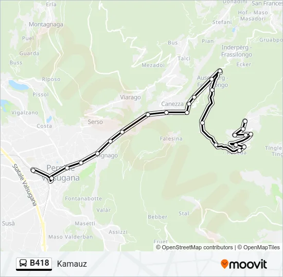 B418 Bus Line Map