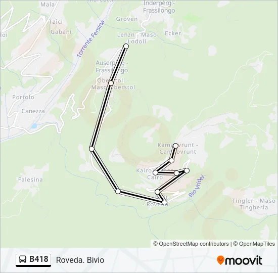 B418 Bus Line Map