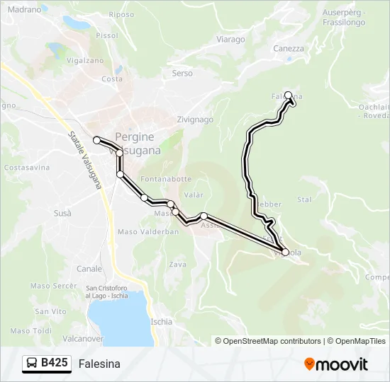 B425 Bus Line Map