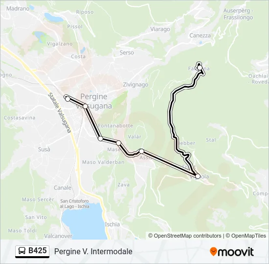 B425 Bus Line Map