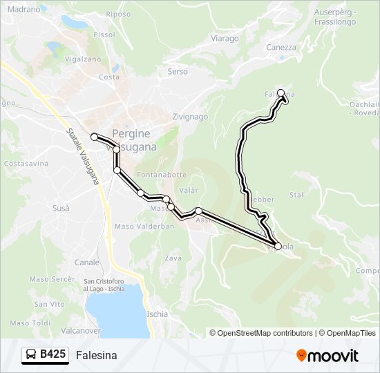 B425 bus Line Map