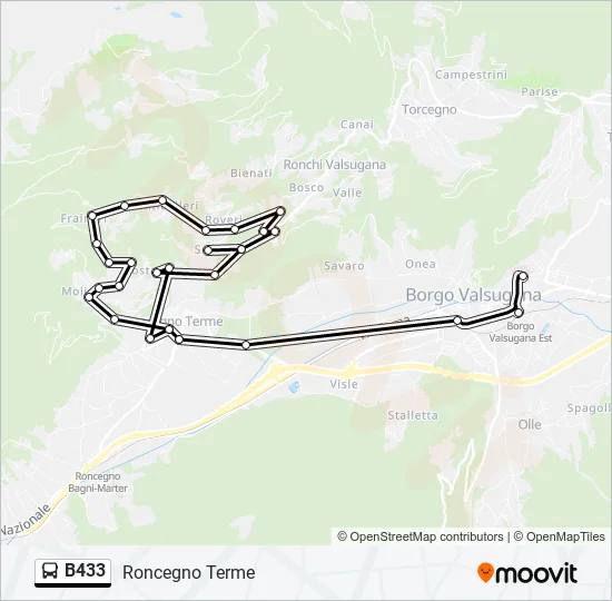B433 Bus Line Map