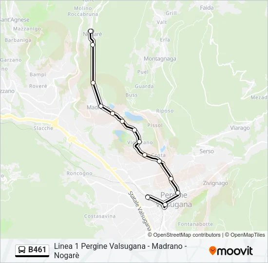 B461 Bus Line Map