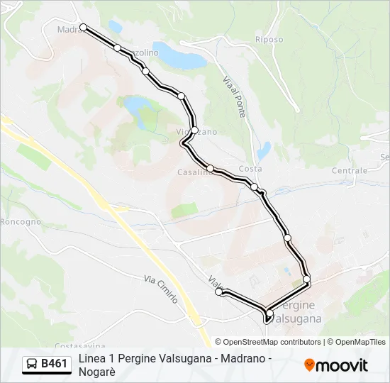 B461 Bus Line Map