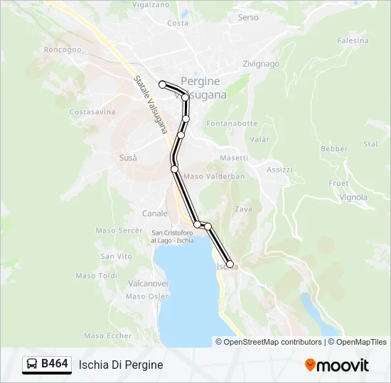 B464 Bus Line Map