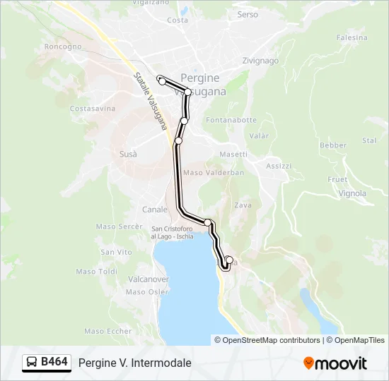 B464 Bus Line Map