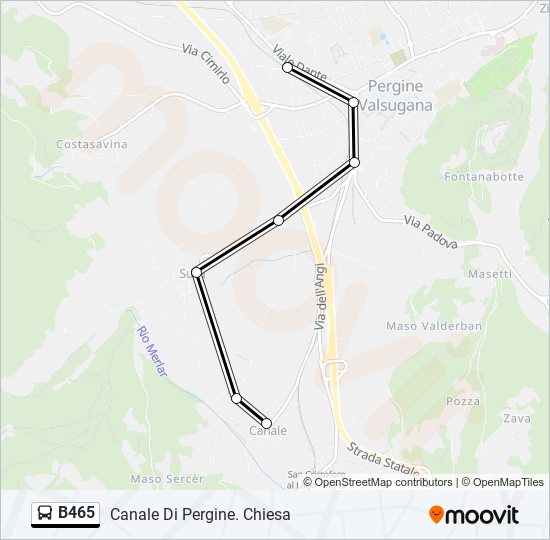 B465 bus Line Map