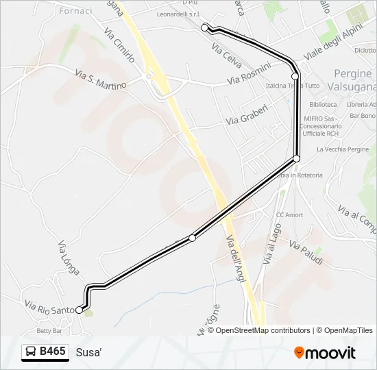 B465 Bus Line Map