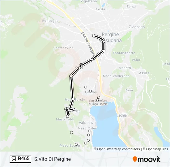 B465 Bus Line Map