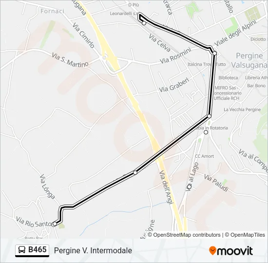 B465 Bus Line Map