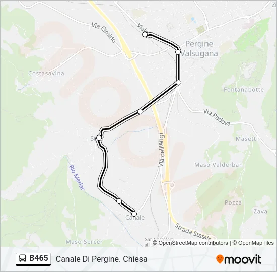 B465 Bus Line Map