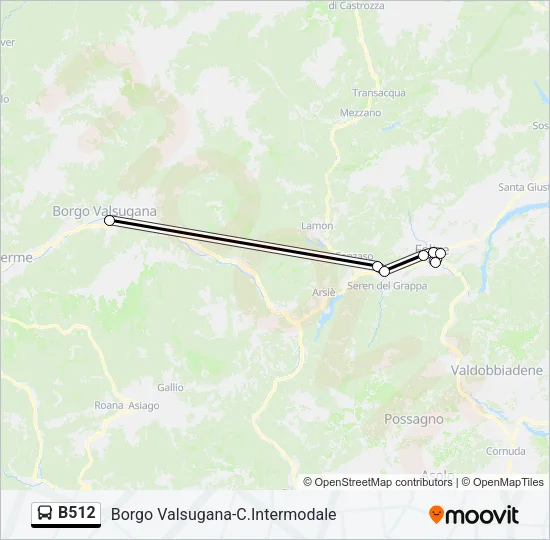 B512 Bus Line Map