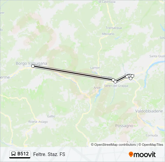 B512 Bus Line Map