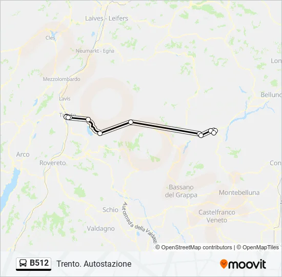 B512 Bus Line Map