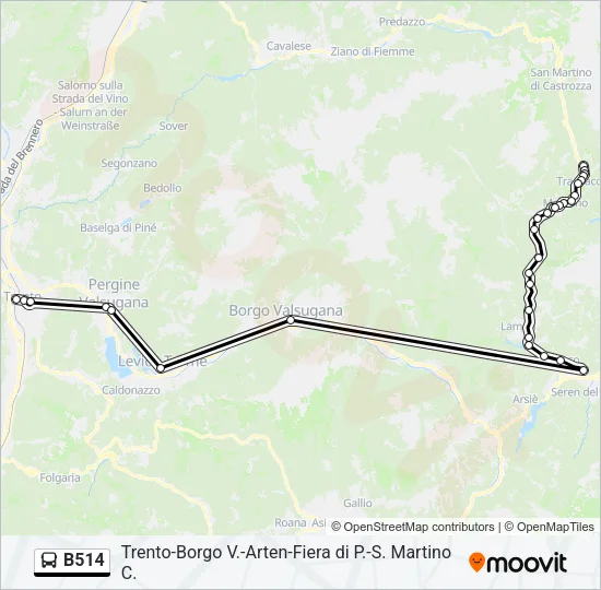 B514 Bus Line Map