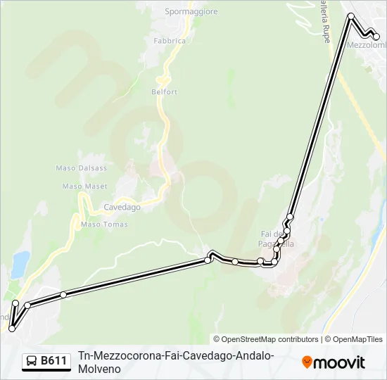 B611 Bus Line Map