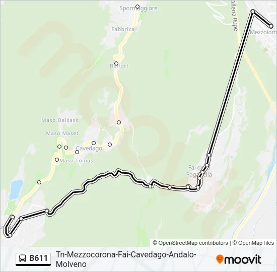 B611 Bus Line Map