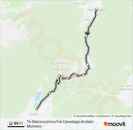 B611 Bus Line Map