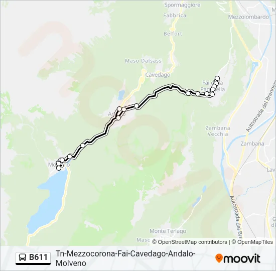 B611 Bus Line Map