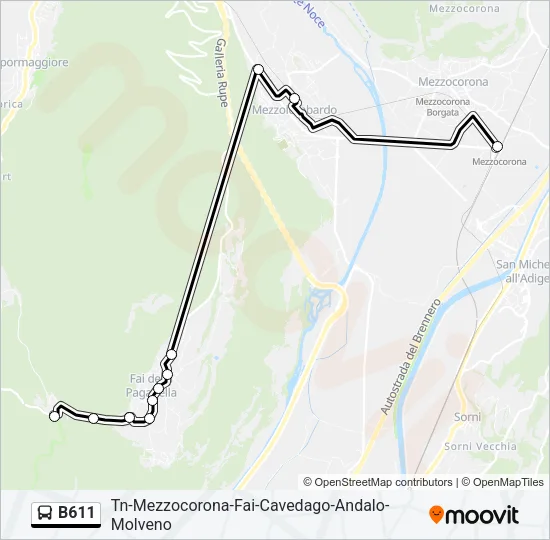 B611 Bus Line Map