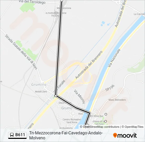 B611 Bus Line Map