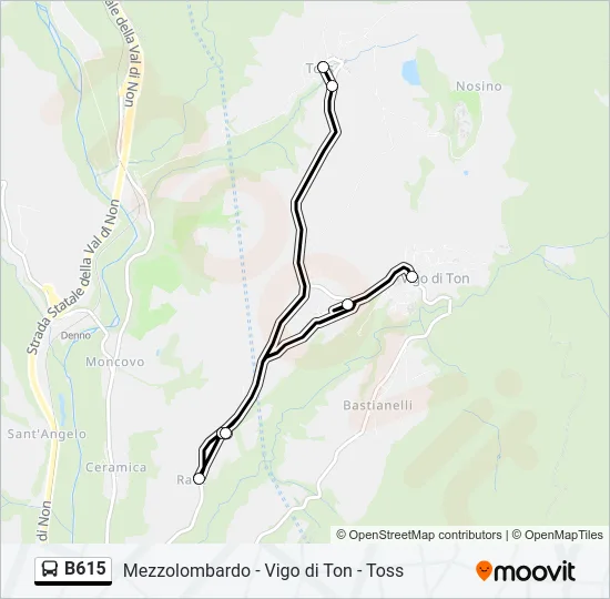 B615 Bus Line Map