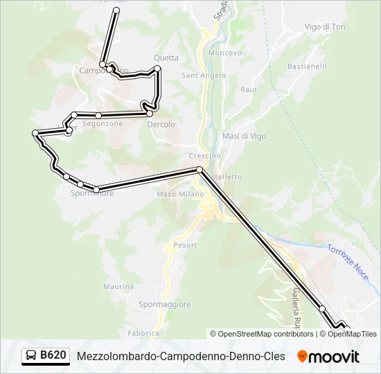 B620 Bus Line Map