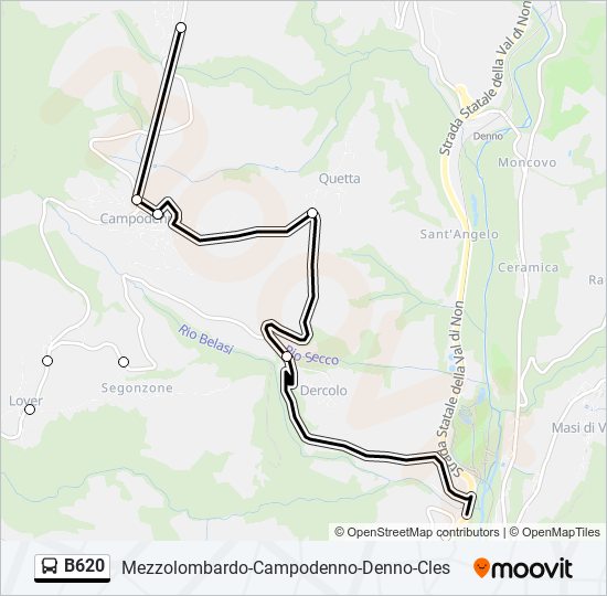 B620 bus Line Map