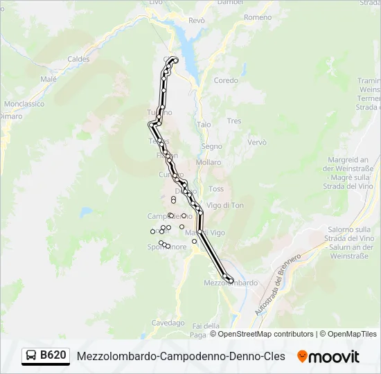 B620 Bus Line Map