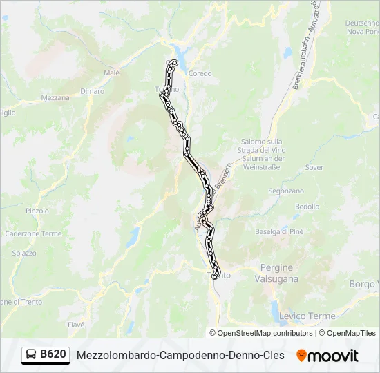 B620 Bus Line Map